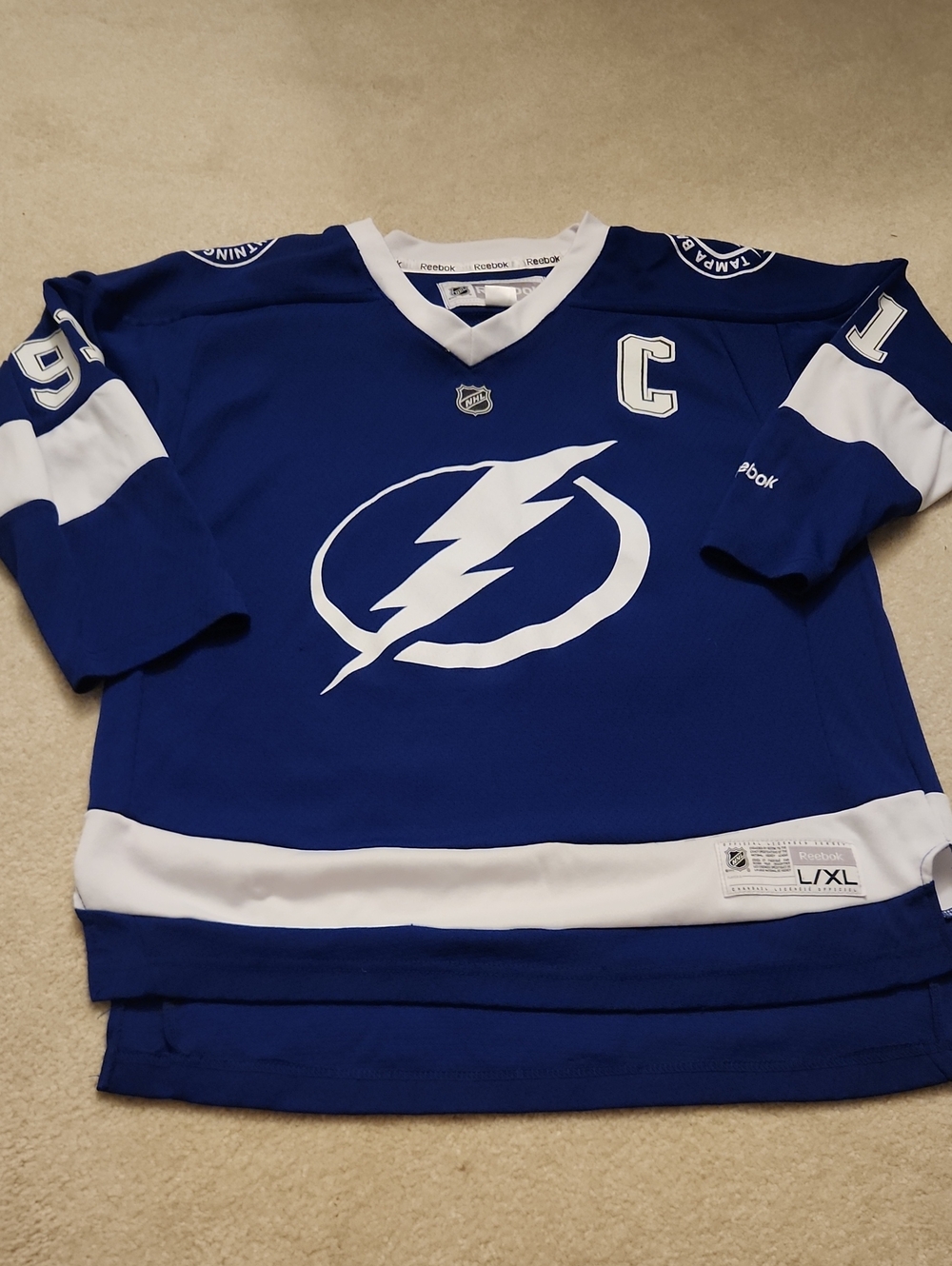 Reebok Youth Tampa Bay Lightning Royal Blue and White Hockey Jersey - Stamkos